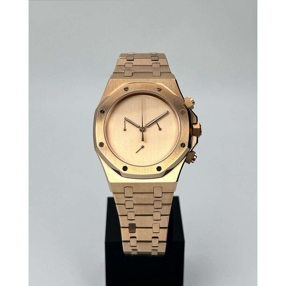 Custom Seiko Mod Sterile Rose Gold AP Quartz Chronograph 42mm
